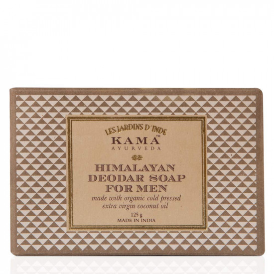 Kama Ayurveda Himalayan Deodar Soap for Men with Organic Cold Pressed Extra Virgin Coconut Oil, 125g