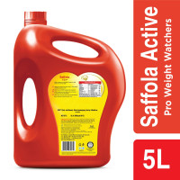 Saffola Active Refined Oil|Blend of Rice Bran Oil & Soyabean Oil|Cooking Oil|Pro Weight Watchers Edible Oil 5 litre Jar Saffola Active Refined Oil|Blend of Rice Bran Oil & Soyabean Oil|Cooking Oil|Pro Weight Watchers Edible Oil 5 litre Jar