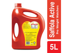 Saffola Active Refined Oil|Blend of Rice Bran Oil & Soyabean Oil|Cooking Oil|Pro Weight Watchers Edible Oil 5 litre Jar