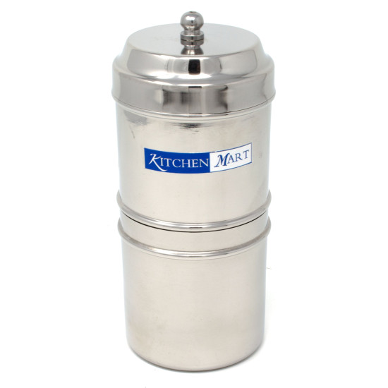 Kitchen Mart Stainless Steel South Indian Filter Coffee Drip Maker, Madras Kappi, Drip Decotion Maker 200ml Medium size (2-4 Cup)