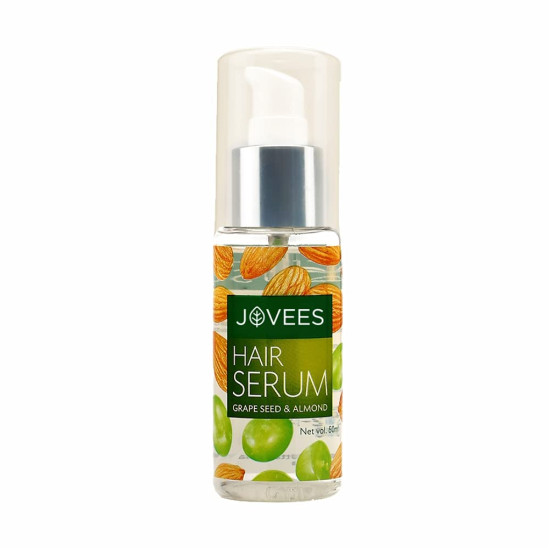 Jovees Herbal Hair Serum Grape Seed and Almond | For Frizzy Hair | Prevents Hairfall | For Men & Women | (60ml)