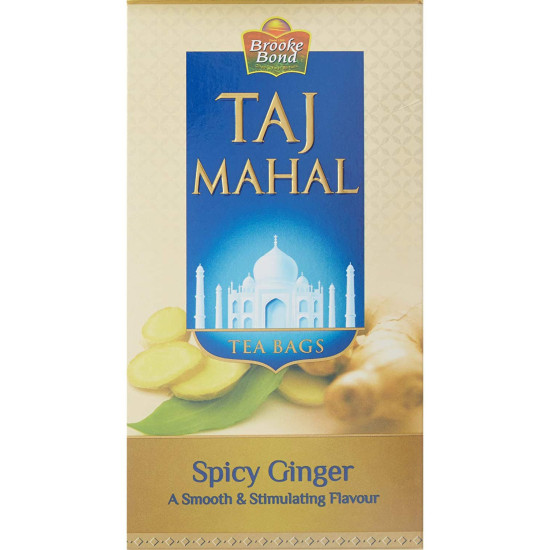 Taj Mahal Spicy Ginger Tea Bags, 25 Pieces