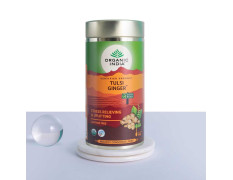 A TATA Product - Organic India Tulsi Ginger Tea - 100g, Rich in Antioxidants, Supports Digestion, Stress Relieving, Helps Boost Metabolism, Caffeine-Free, Whole Herbs