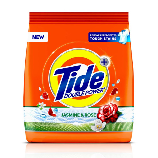 Tide Plus Detergent Washing Powder - 500g | Jasmine & Rose Fragrance | Removes deep-seated Oil, Gravy, Tea Stains | 500gm, Pack of 1