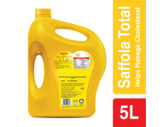 Saffola Total Refined Oil|Blend of Rice Bran Oil & Safflower oil|Cooking oil|Cholesterol Lowering Oil|Edible Oil 5L Jar