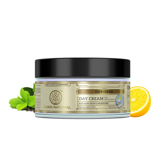 Khadi Natural Day Cream, 50g| Prevents premature aging|Skin brightening properties|Protects skin from sun damage| Suitable for All Types of Skin