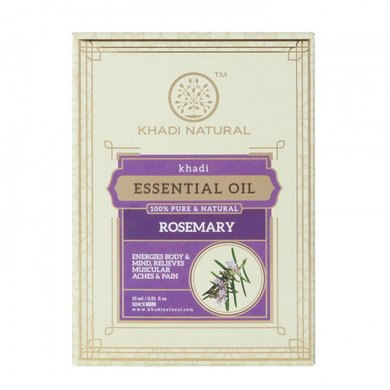 KHADI NATURAL Ayurvedic Rosemary Essential Oil, 15ml|For for Skin, Hair growth, Aromatherapy| Stress-relieving properties|Natural and Therapeutic