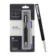 Parker Vector Standard Chrome Trim Roller Ball Pen| Black Body Color| Ink Color - Blue | For Employees | Perfect For Professional Use Parker Vector Standard Chrome Trim Roller Ball Pen| Black Body Color| Ink Color - Blue | For Employees | Perfect For Professional Use