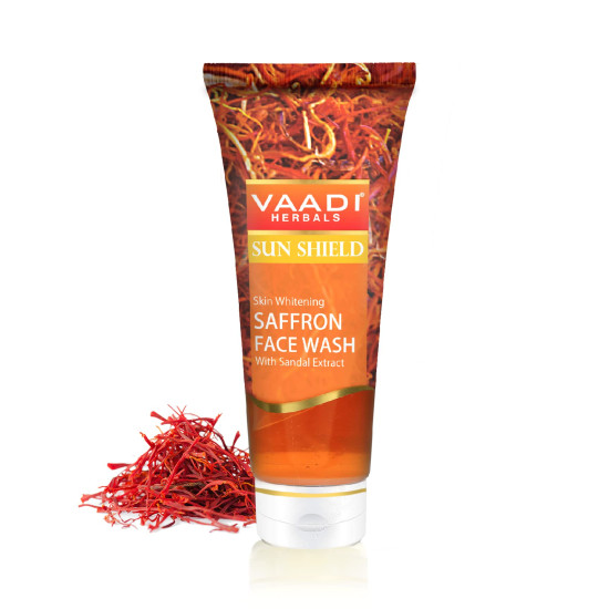 Vaadi Herbals Skin Whitening Saffron Face Wash with Sandal Extract, 60 ml