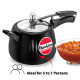 Hawkins 4 Litre Contura Black Pressure Cooker, Hard Anodised Inner Lid Cooker, Handi Cooker, Black (CB40)