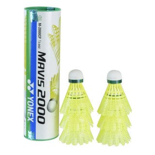 Yonex Mavis 2000 Green Cap Nylon Badminton Shuttlecock, Pack of 6