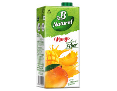 B Natural Mango Juice, Goodness of fiber, Made with choicest Mangoes, 1 litre