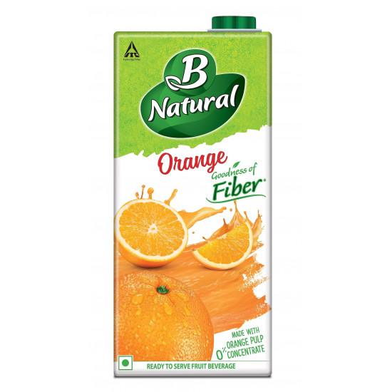 B Natural Orange Juice, Goodness of Fiber, 1 Litre