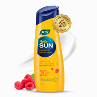 Joy Hello Sun Body Sunscreen Lotion SPF20 PA++ (300ml) | INVIVO Tested | UVA + UVB Protection | Tan Control and restores Glow | Lightweight, Fast Absorbing & Zero White Cast | For Normal to Oily Skin