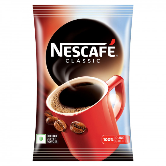 NESCAFE Classic Instant Coffee Powder, Pouch | Instant Coffee Made with Robusta Beans | Roasted Coffee Beans | 100% Pure Coffee , 45g/50g (Weight May Vary)