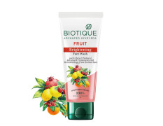 Biotique Fruit Brightening Face Wash| Ayurvedic and Organically Pure| Advanced Swiss Technology |100% Botanical Extracts| Suitable for All Skin Types | 100mL