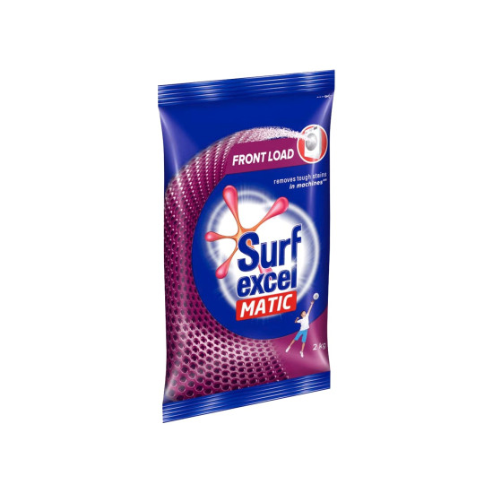 Surf Excel Matic Front-Load Detergent Powder 2 Kg Removes Tough Stains Surf Excel Front-Load Washing Powder - For Front-Load Washing Machines, 1 Count