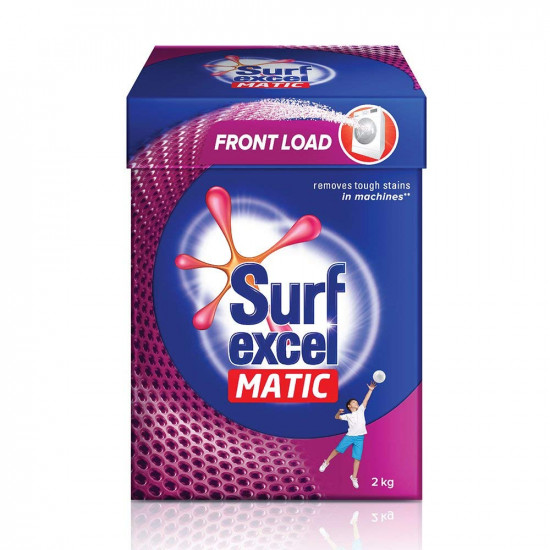 Surf Excel Matic Front-Load Detergent Powder 2 Kg Removes Tough Stains Surf Excel Front-Load Washing Powder - For Front-Load Washing Machines, 1 Count