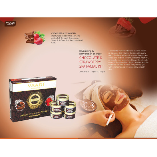 Vaadi Herbals Deep Moisturising Chocolate Spa Facial Kit with Strawberry Extract, 70g