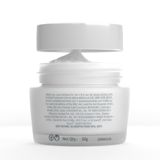 Lotus Herbals WhiteGlow Deep Moisturising Face Cream | SPF 20 | Reducing Dark Spots| Non Sticky | Normal To Dry Skin| For Women and Men| 60g