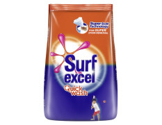 Surf Excel Quick Wash Detergent Powder 1 Kg, Washing Powder With Lemon & Bleach To Remove Tough Stains On Clothes - Bucket & Machine Wash, 1 Count