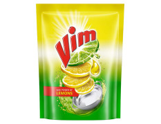 Vim Dishwash Liquid Gel Lemon, With Lemon Fragrance, Leaves No Residue, Grease Cleaner For All Utensils, 500 ml Refill Pouch