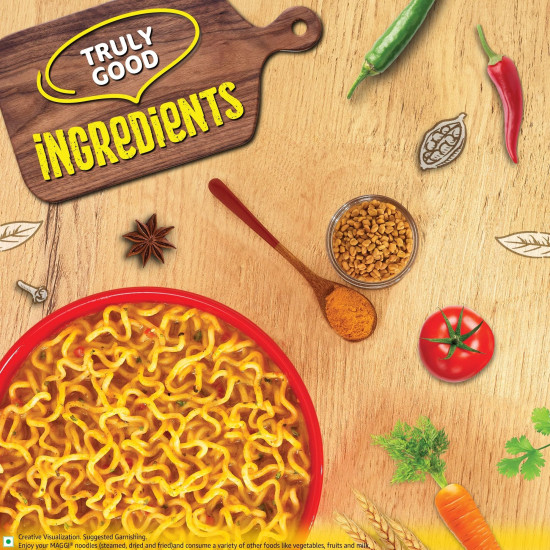 MAGGI 2-minute Instant Noodles, Masala Noodles with Goodness of Iron, Made with Choicest Quality Spices, Favourite Masala Taste, 420g Pouch