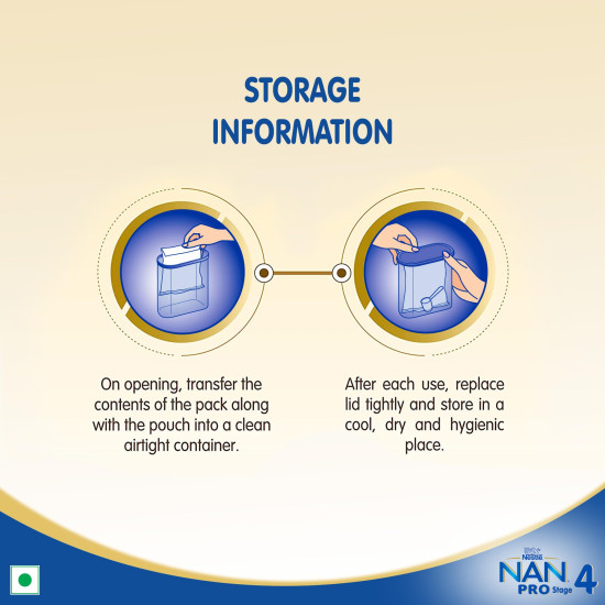 Nestle NAN PRO 4 Follow-Up Formula Powder For Older Infants| After 18 months Upto 24 months|Stage 4, 400g Bag-In-Box Pack