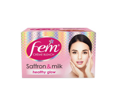 Fem Fairness (Saffron & Milk) Crème Bleach - 314g | Advanced Skin Brightening System | Enriched wih Goodness of Safrron & Milk | With Rejuvenating Fragrance | No Added Parabens, Silicones & Ammonia