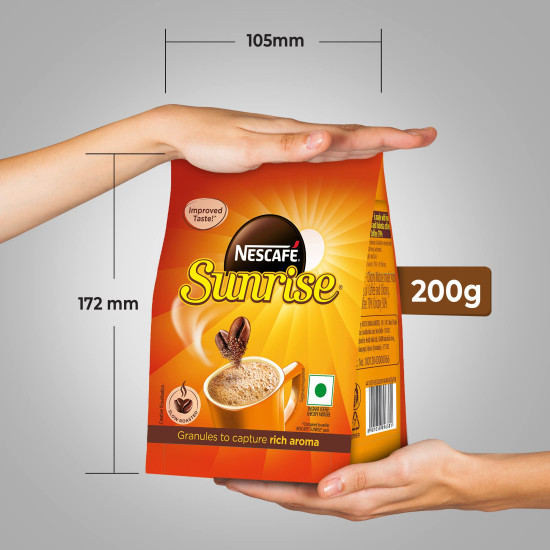 NESCAFE SUNRISE Instant Coffee Powder Stabilo| Coffee-Chicory Mix | Rich Taste & Aroma | 200 g bag