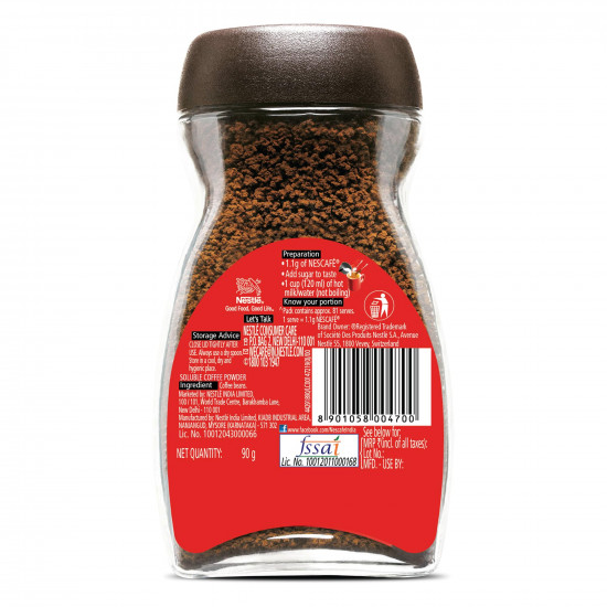 NESCAFE Classic 100% Pure Instant Coffee Powder, 90g Dawn Jar