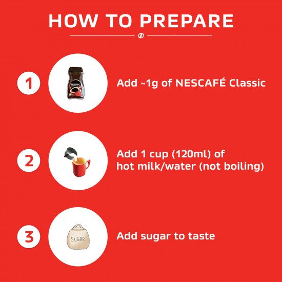 NESCAFE Classic 100% Pure Instant Coffee Powder, 90g Dawn Jar