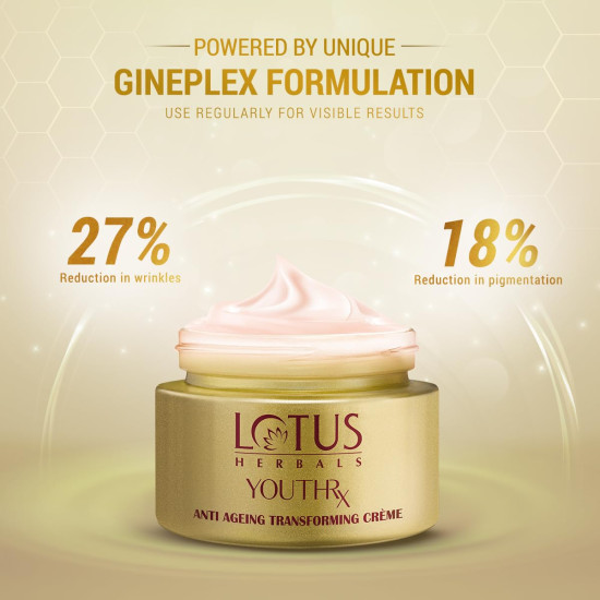 Lotus Herbals YouthRx Anti Ageing Transforming Face Cream SPF 25 and PA+++ | Reduce Dark Spots and Blemishes| Preservative Free |Suitable For Oily, Dry & Combination Skin| For Women and Men| 50g