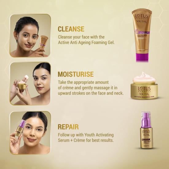 Lotus Herbals YouthRx Anti Ageing Transforming Face Cream SPF 25 and PA+++ | Reduce Dark Spots and Blemishes| Preservative Free |Suitable For Oily, Dry & Combination Skin| For Women and Men| 50g
