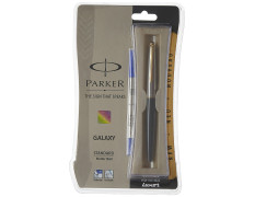 Parker Galaxy Standard Gold Trim Roller Ball Pen| Black Body Color| Ink Color - Blue | Perfect For Professional Use | Elite Pen For Corporate Purposes