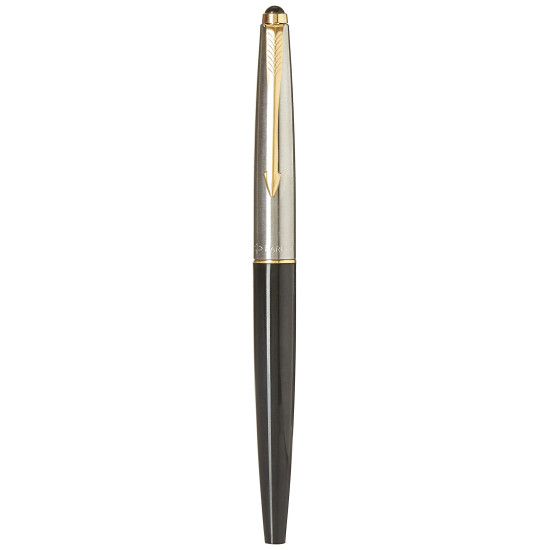 Parker Galaxy Standard Gold Trim Roller Ball Pen| Black Body Color| Ink Color - Blue | Perfect For Professional Use | Elite Pen For Corporate Purposes