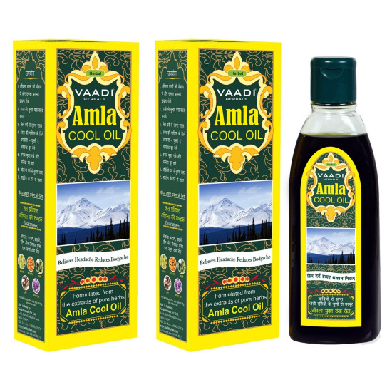 Vaadi Herbals Value Pack of Amla Cool Oil with Brahmi and Amla Extract, 200ml x 2