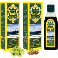 Vaadi Herbals Value Pack of Amla Cool Oil with Brahmi and Amla Extract, 200ml x 2