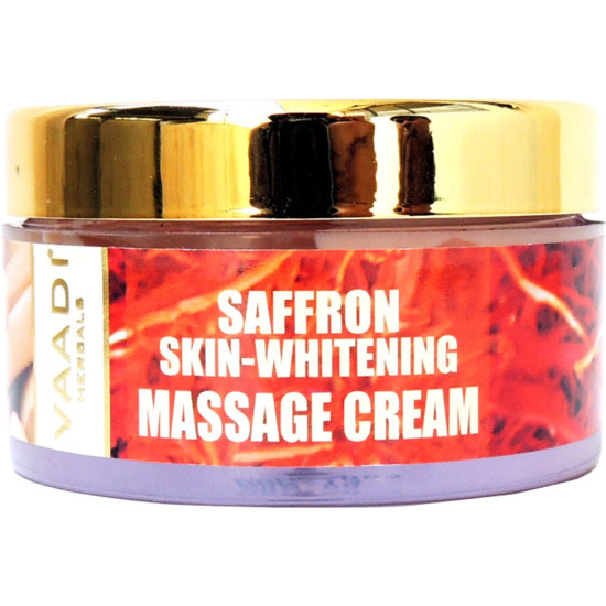 Vaadi Herbals Saffron Skin Whitening Massage Cream, Basil Oil and Shea Butter, 50g