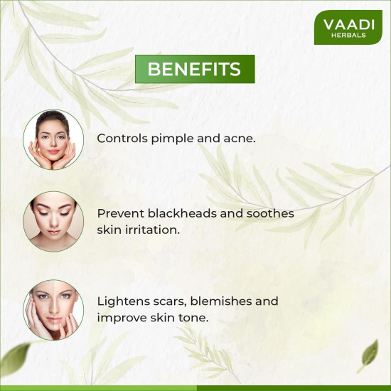 Vaadi Herbals Anti Acne Neem Face Wash with Tea Tree Extract, 60g