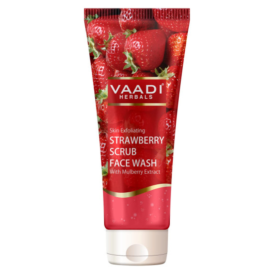 Vaadi Herbals Strawberry Scrub Face Wash with Mulberry Extract, 60g