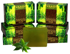 Vaadi Herbals Becalming Tea Tree Soap Anti Acne Therapy, 75g x 6