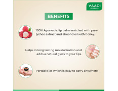 Vaadi Herbals Lip Balm, Lychee, 10gms x 8