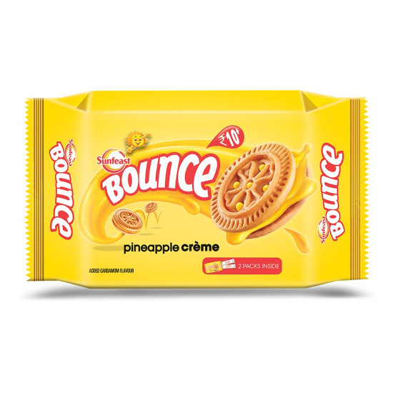 Sunfeast Bounce Cream Pineapple Zing, 82 g