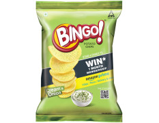 Bingo! Potato Chips - Cream & Onion Chips - Crispy & Crunchy Chips Pack for Snacks – 50g
