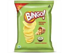 Bingo! Potato Chips - Cream & Onion Chips - Crispy & Crunchy Chips Pack for Snacks – 50g