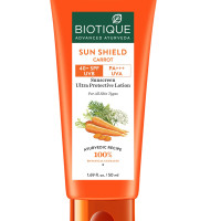 Biotique Carrot Face & Body Sun Lotion | SPF 40 UVA/UVB Sunscreen | Prevents Ageing and Soothes Dry Skin| 100% Botanical Extracts | Suitable for All Skin Types | 50ml