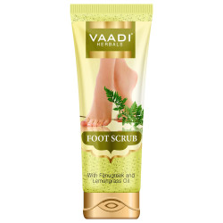 Vaadi Herbals Foot Scrub with Fenugreek and Lemongrass Oil - Natural Exfoliation for Soft Feet
