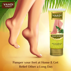 Vaadi Herbals Foot Scrub with Fenugreek and Lemongrass Oil - Natural Exfoliation for Soft Feet