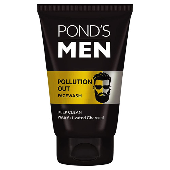 Pond's Men Pollution Out Activated Charcoal Deep Clean Facewash, 100 g